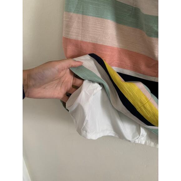 Loft Skirt Women's 2 Mini Bright Colorful Pastel Striped Lined Zipper - Picture 5 of 6